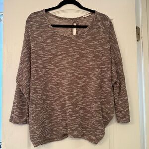 Ella Textured Brown and Cream Sweater